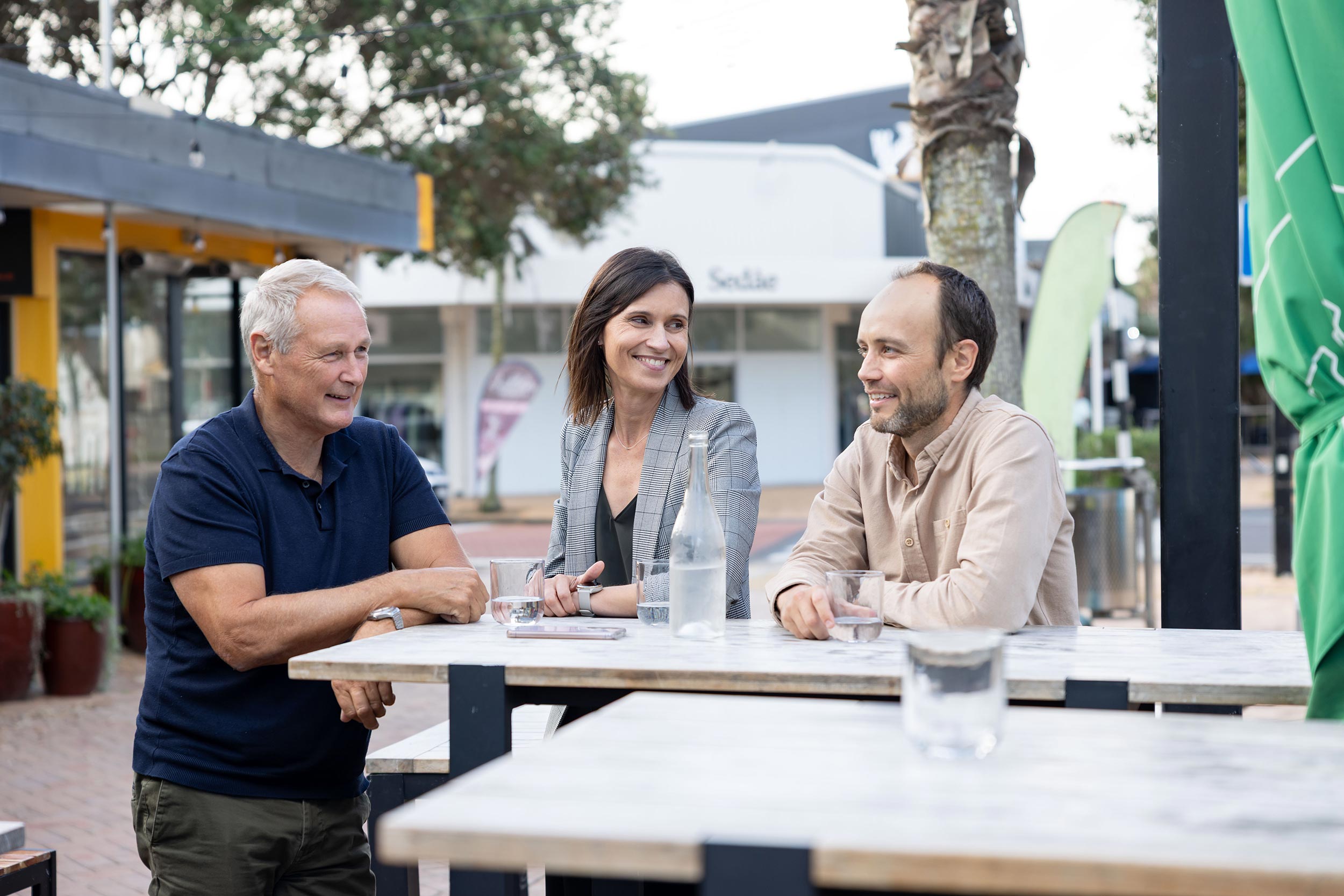 Business meeting in a cafe
