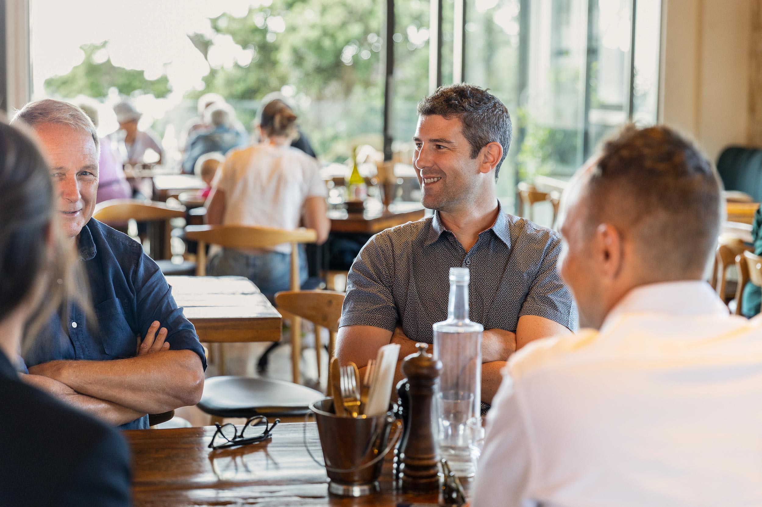 Business meeting in a cafe