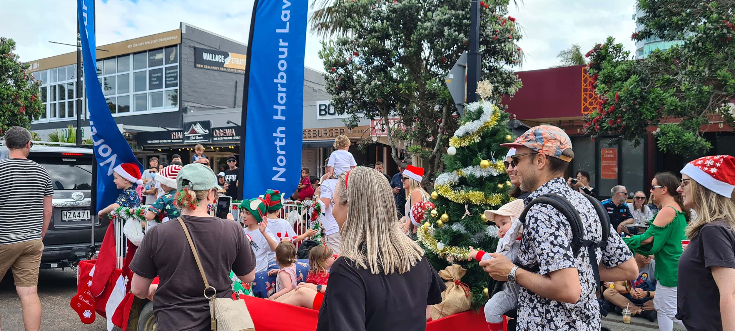 Community street parade in Orewa town